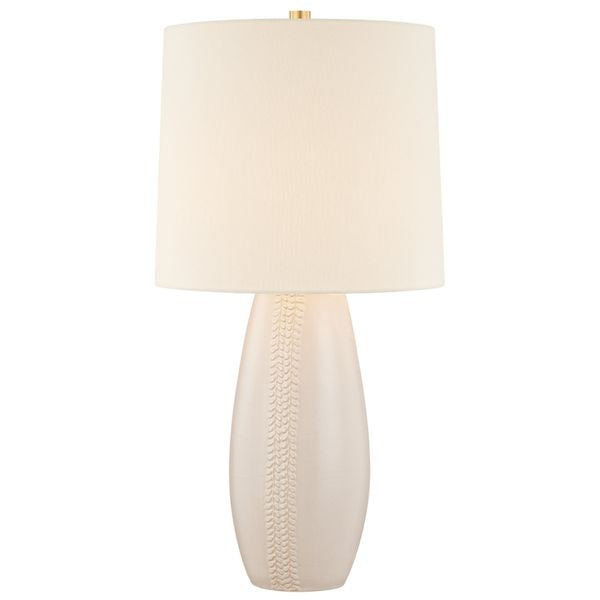 Beata Tischlampe, Aged Brass/Harbour Grau Crackle