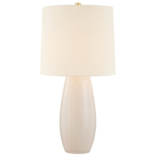 Beata Tischlampe, Aged Brass/Harbour Grau Crackle
