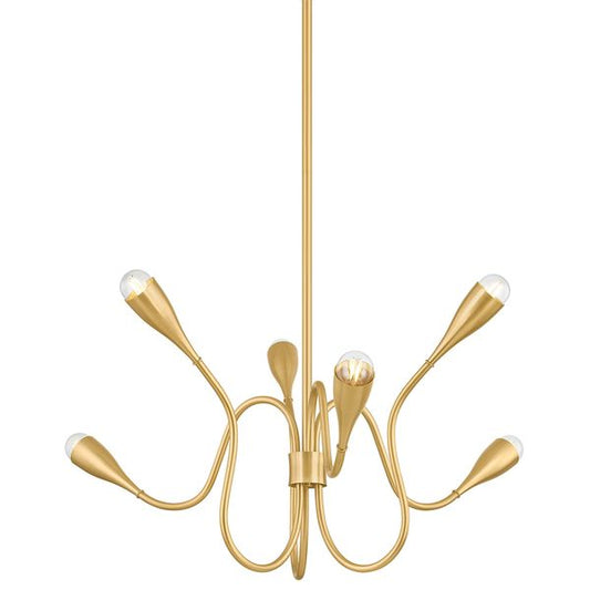 Anaise 8 Light Chandelier, Aged Brass