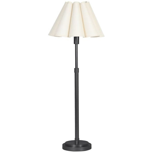 Polly Buffet Lamp, Blacken Brass/Oyster Wave